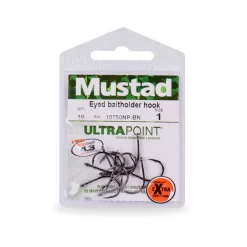 Mustad Eyed Baitholder Hook (10-pack) -Angelausrüstung 10750NPBN 1r 3