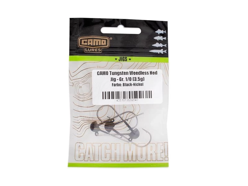 Camo Tungsten Weedless Ned Jig (3.stk) 3 Camo Tungsten Weedless Ned Jig (3.stk) – Bild 3