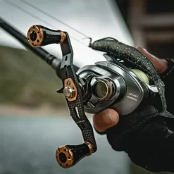 Gomexus 95mm Carbon Swept Handle With 20mm Aluminium Knob -Angelausrüstung DCS95A20BKGDr 3